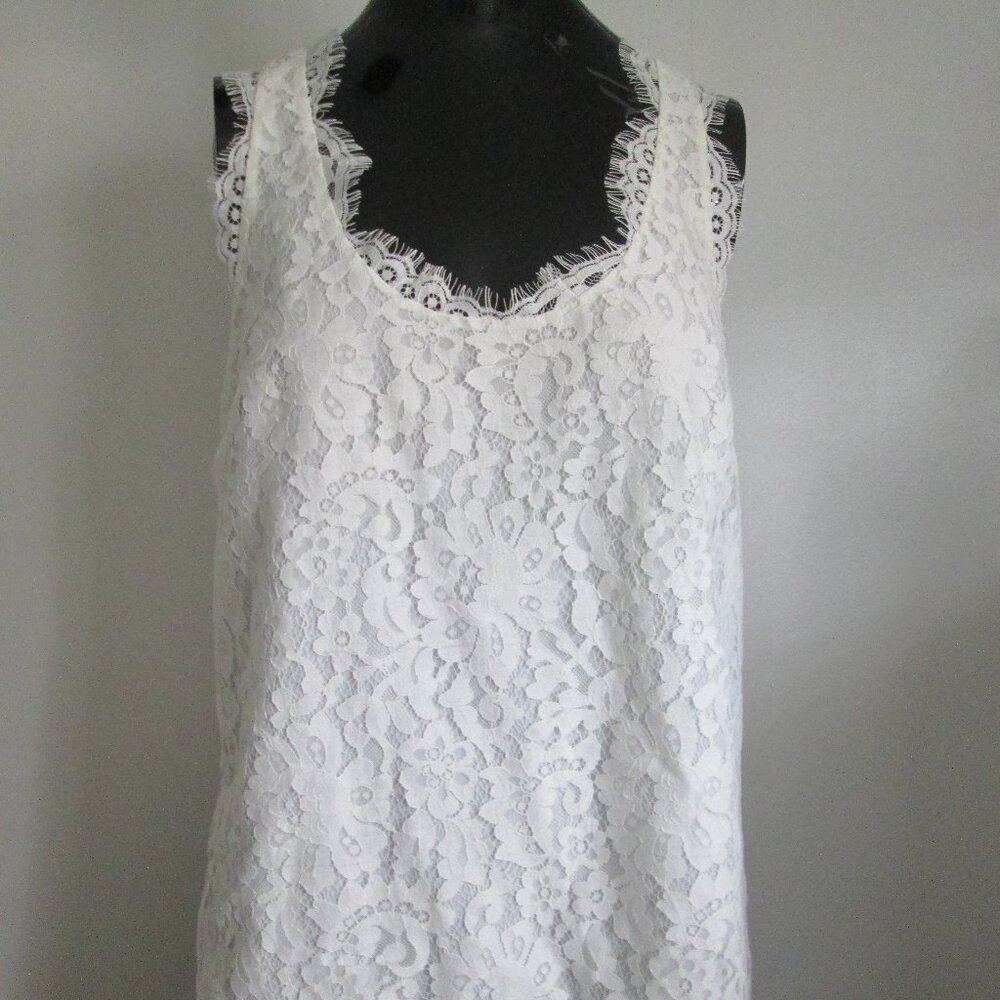 Joie white lace overlay blouse